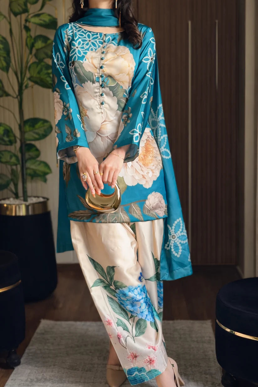Emerald Bloom Silk Set 3pcs