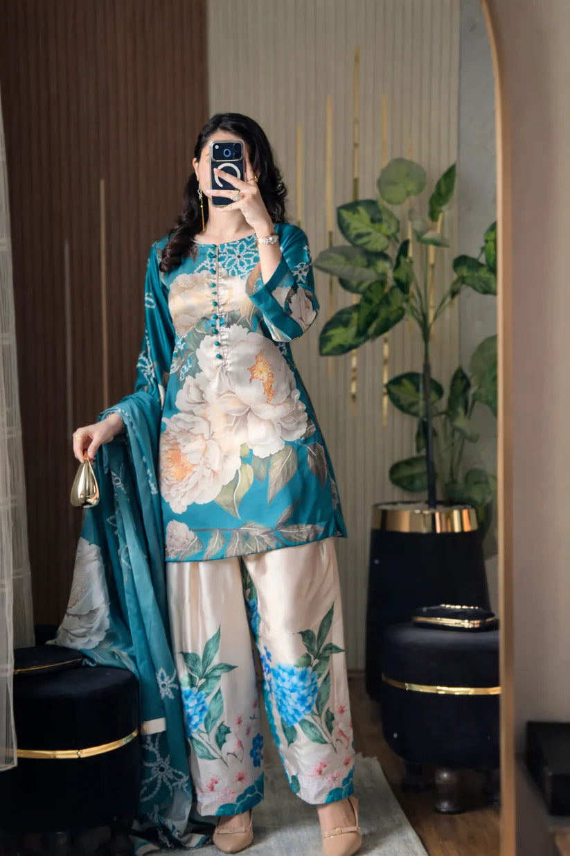 Emerald Bloom Silk Set 3pcs