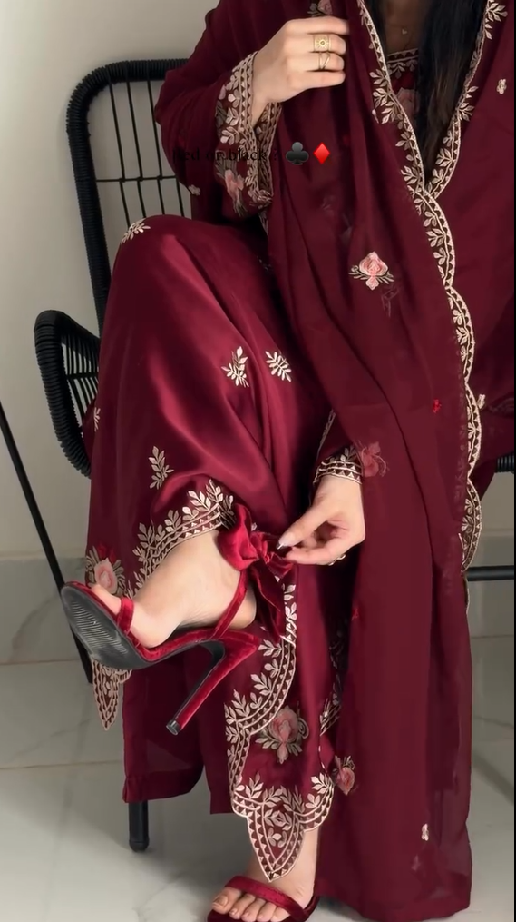 Festive Embroidered 3Pcs Dress
