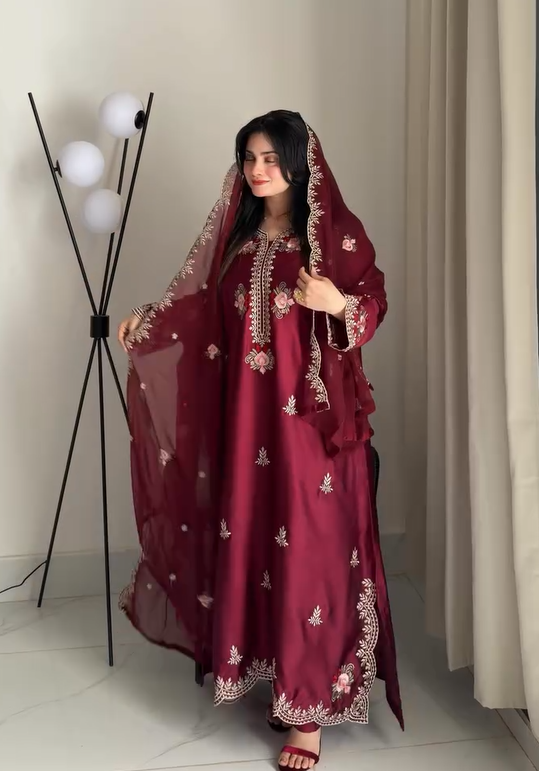 Festive Embroidered 3Pcs Dress