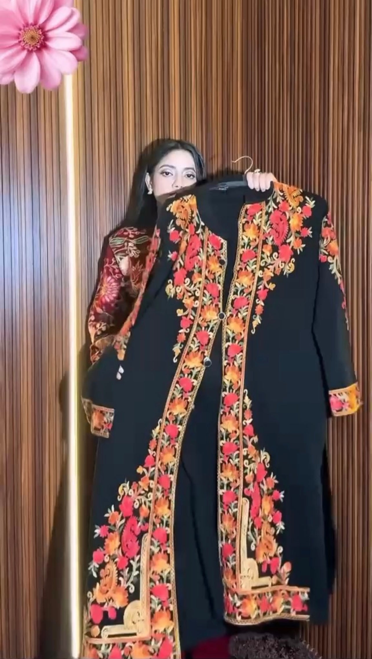 Riwaj Kashmiri Embroidered Coat Style Dress 3-Piece