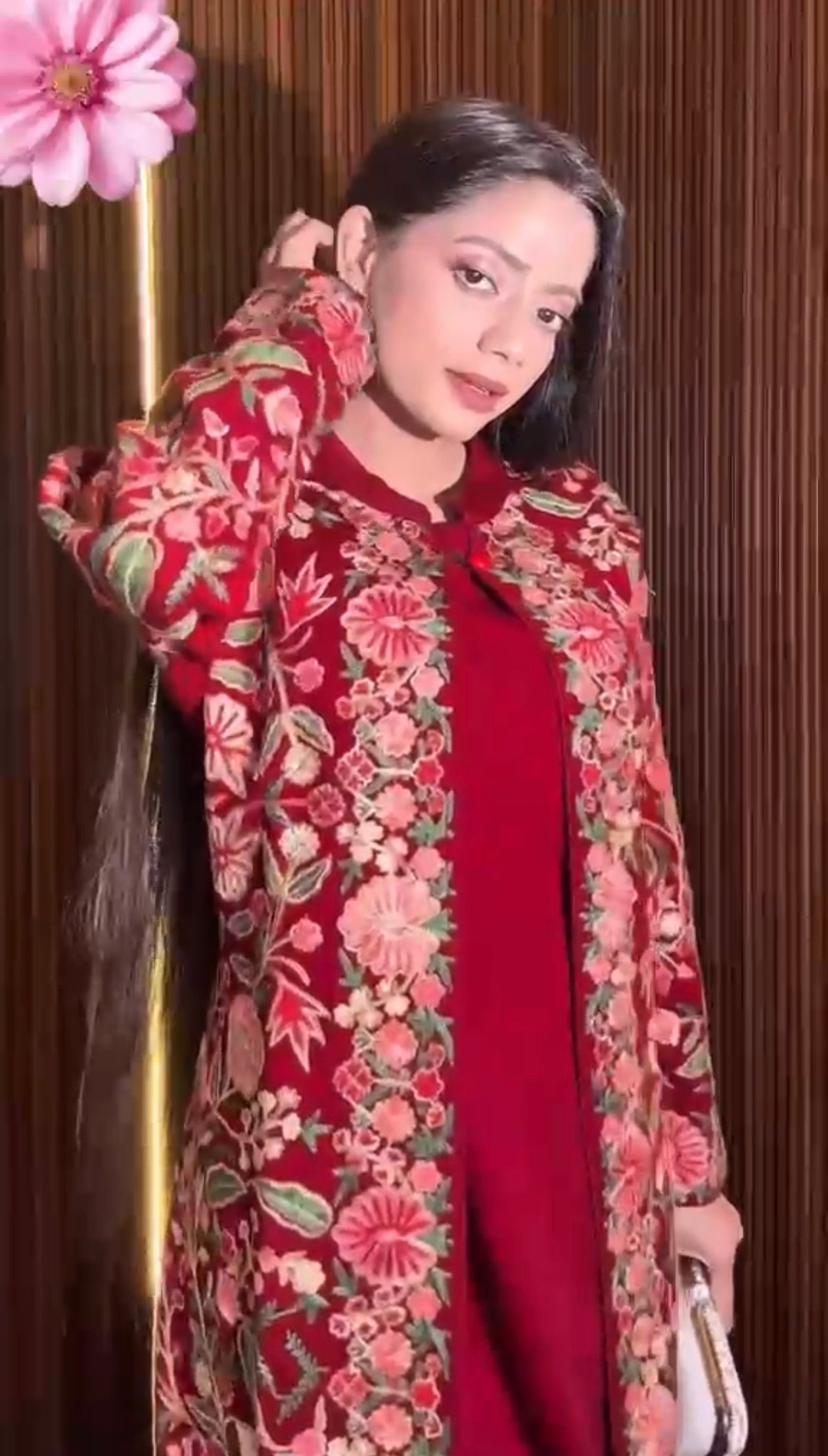 Riwaj Kashmiri Embroidered Coat Style Dress 3-Piece