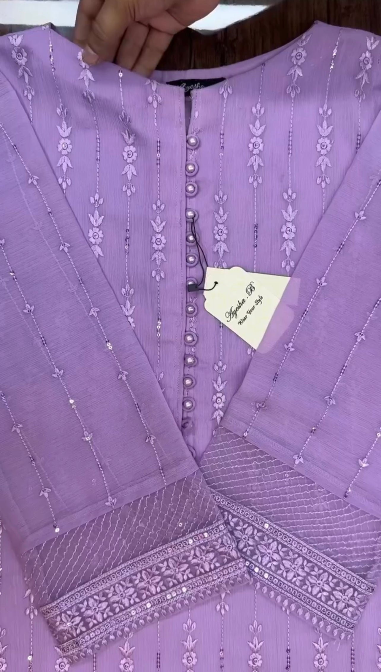 Riwaj Purple Embroidered 3 Piece