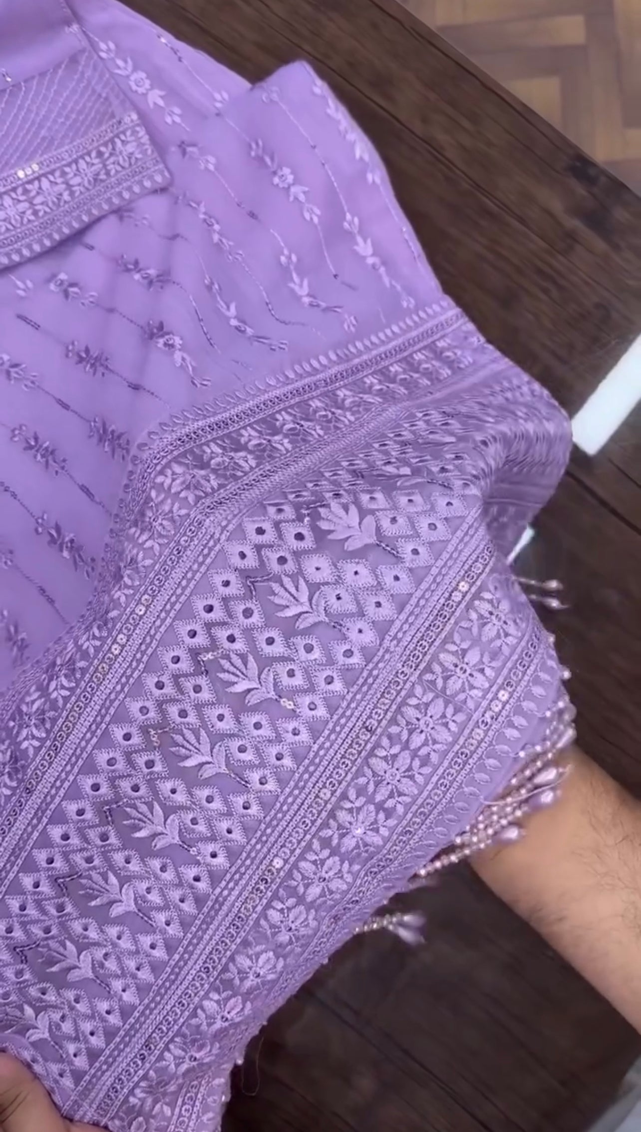 Riwaj Purple Embroidered 3 Piece