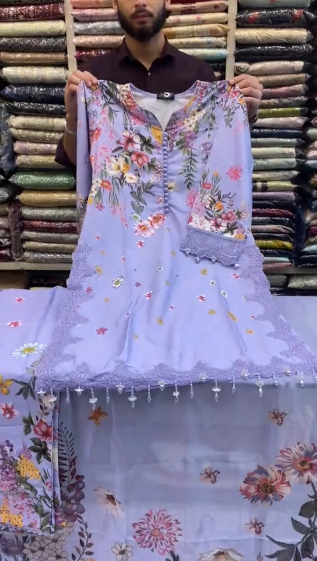 Floral 3 Piece Embroidered Dress