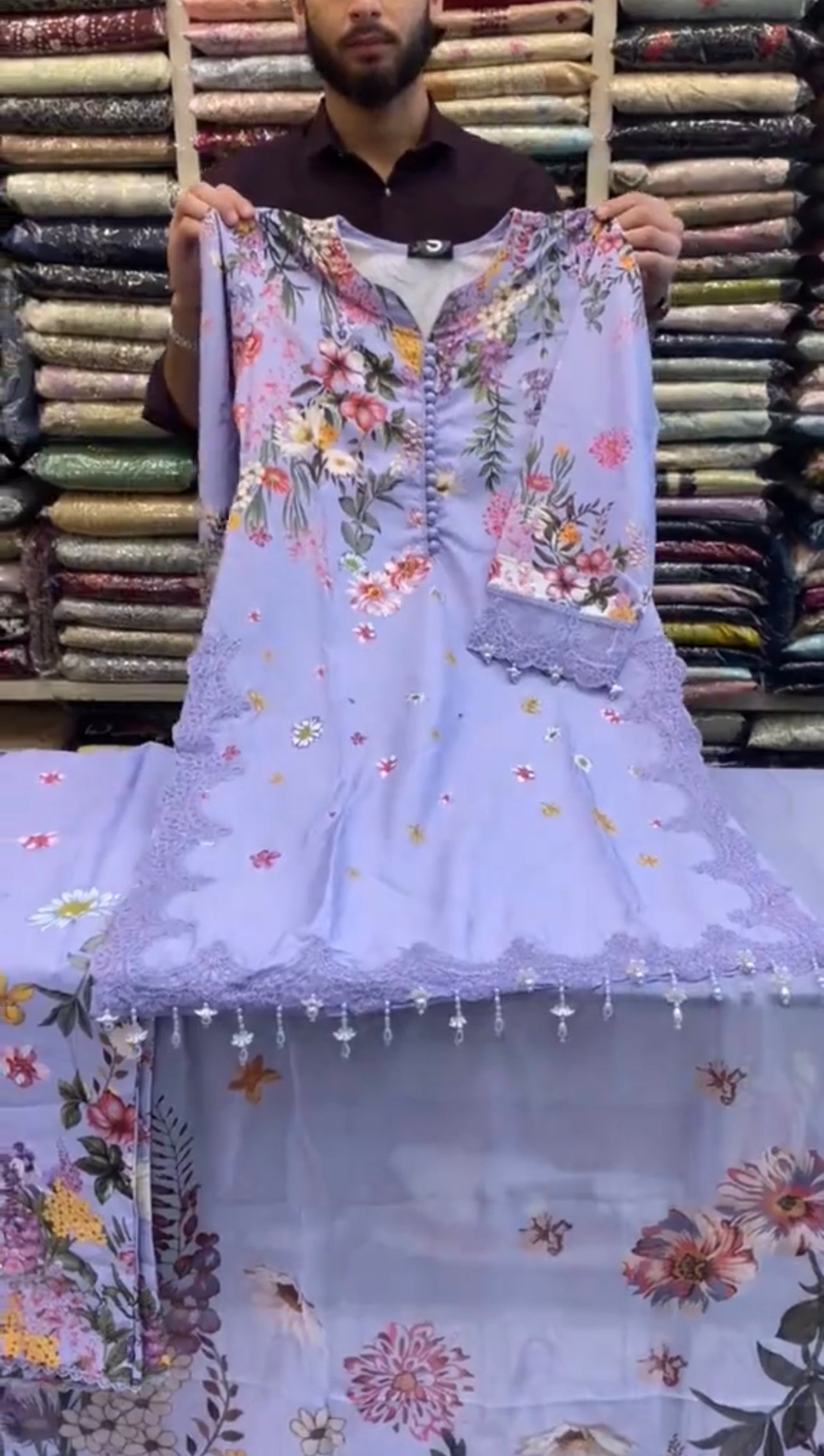 Floral 3 Piece Embroidered Dress