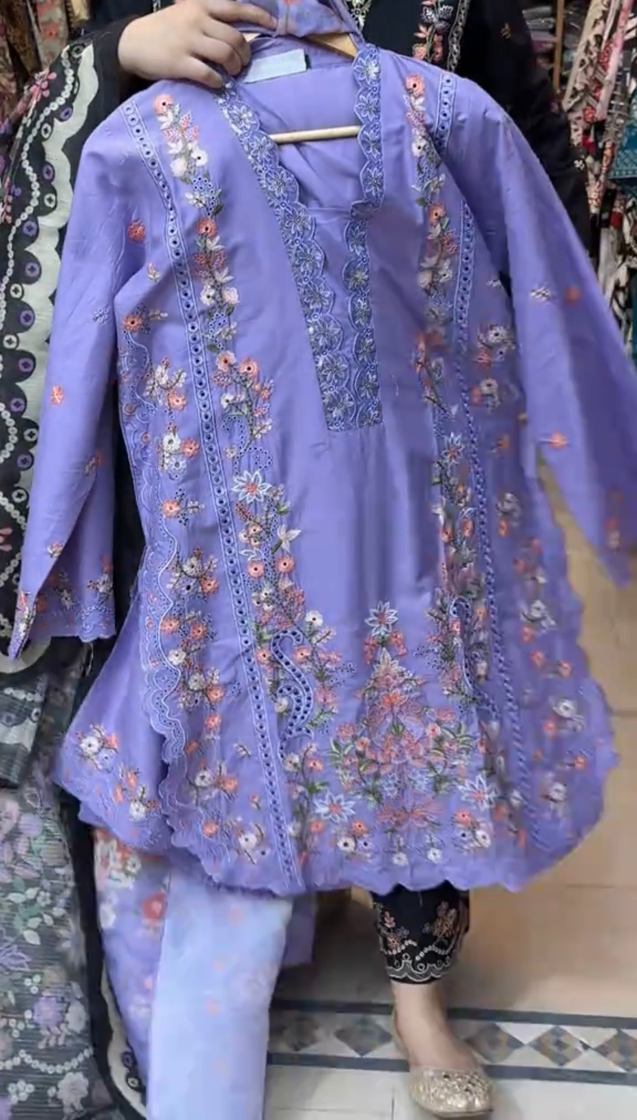 RIWAJ 3PCS EMBROIDERED DRESS