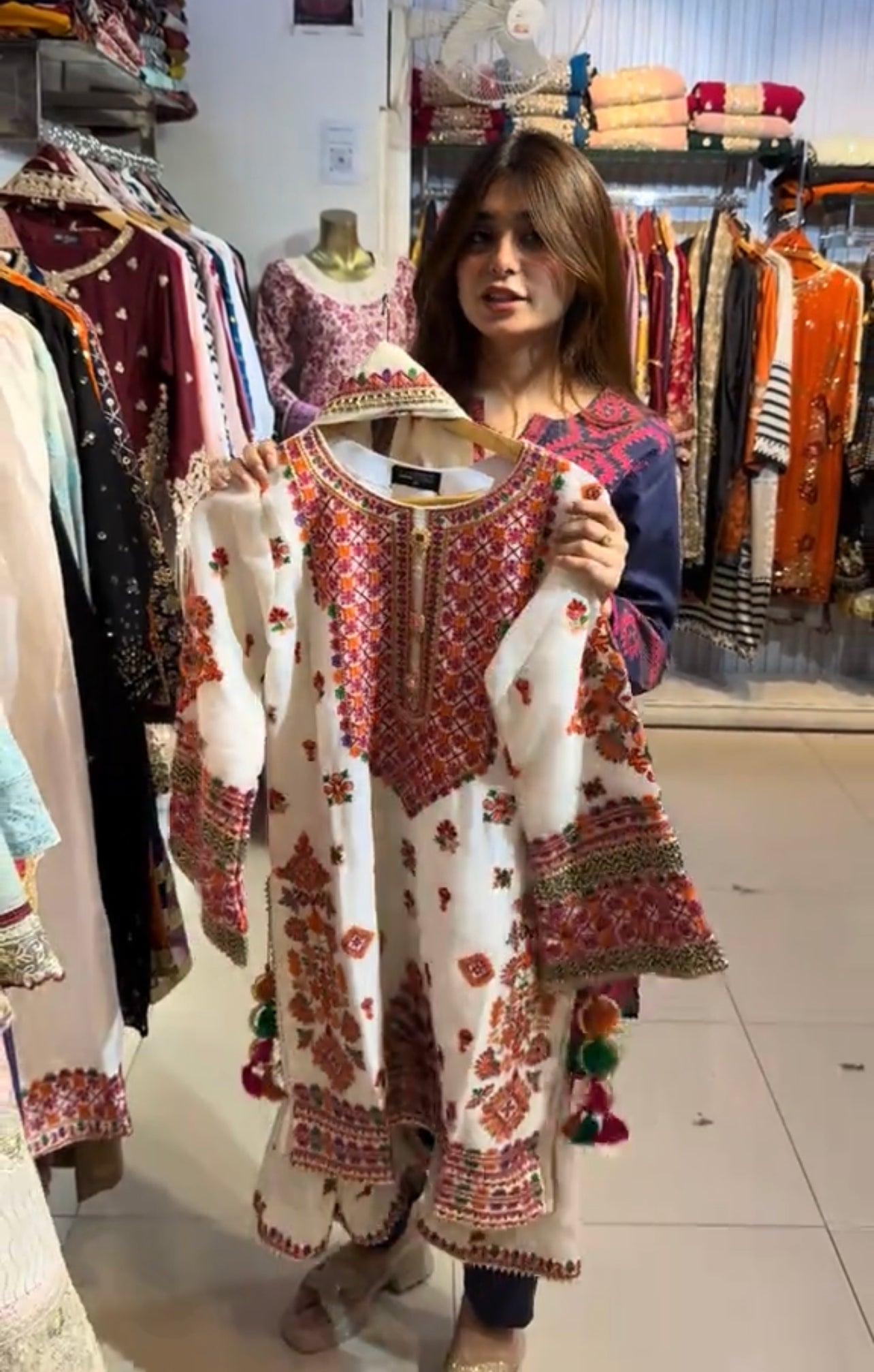 Trendy 3 Piece Embroidered Dress