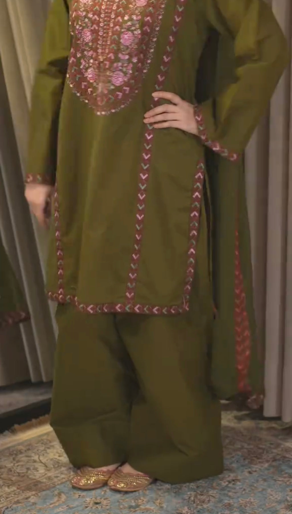 Elegant 3 Piece Stitched Eid Dress