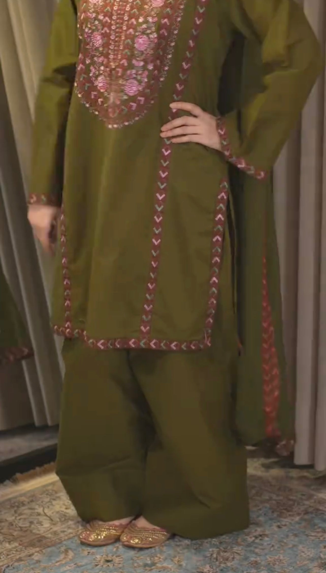 Elegant 3 Piece Stitched Eid Dress