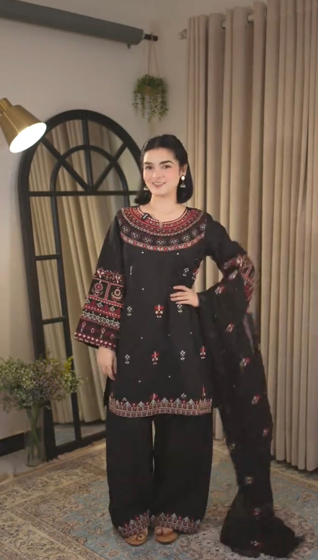 Elegant 3 Piece Stitched Eid Dress