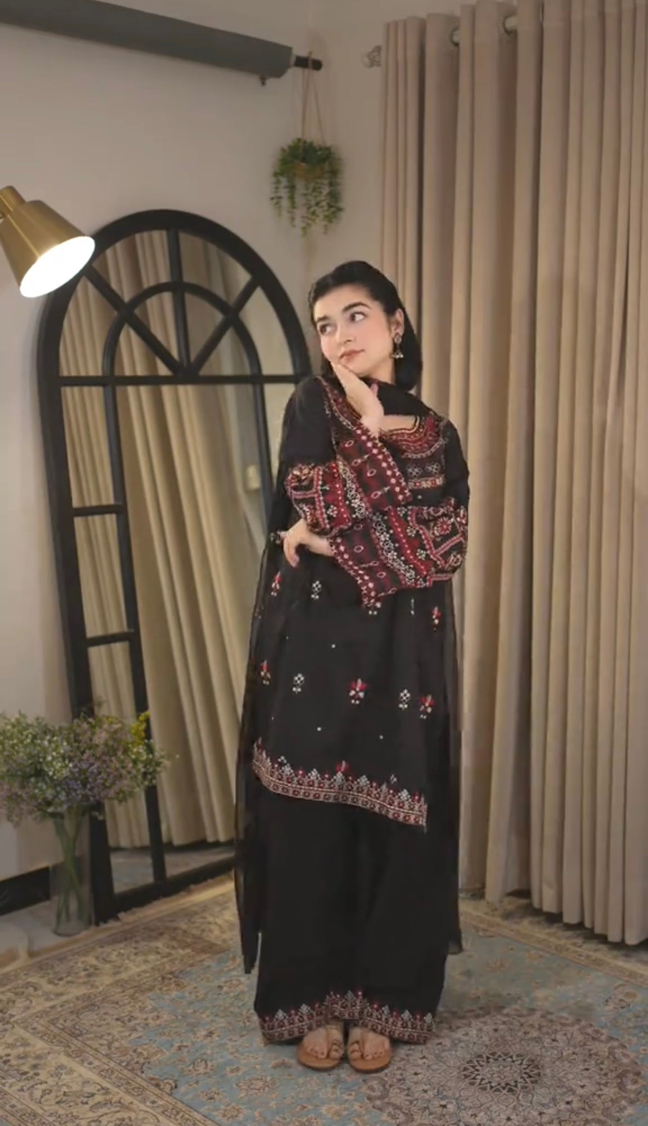 Elegant 3 Piece Stitched Eid Dress
