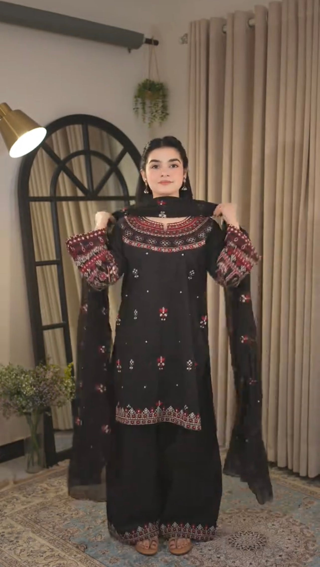 Elegant 3 Piece Stitched Eid Dress