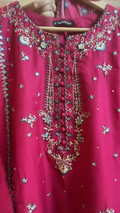 Pink Embroidered 3 Piece Dress