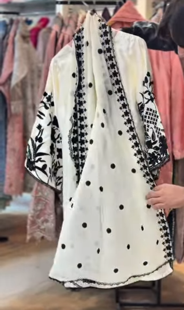 Riwaj embroidered work 3pcs dress